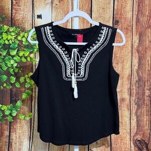 Kim Rogers Tassel Tie Sleeveless Blouse Size PL